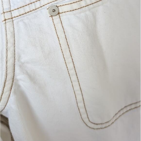 Madewell Denim Long-Sleeve Crop Shirt in Tile White, size L - Picture 7 of 8